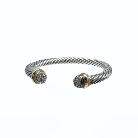 David Yurman Sterling Silver with 14K Yellow Gold and Pavé Diamond Domes