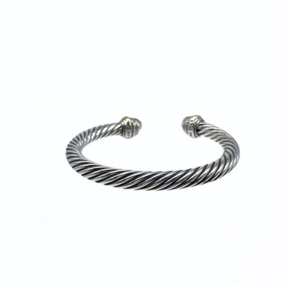 David Yurman Sterling Silver with 14K Yellow Gold and Pavé Diamond Domes