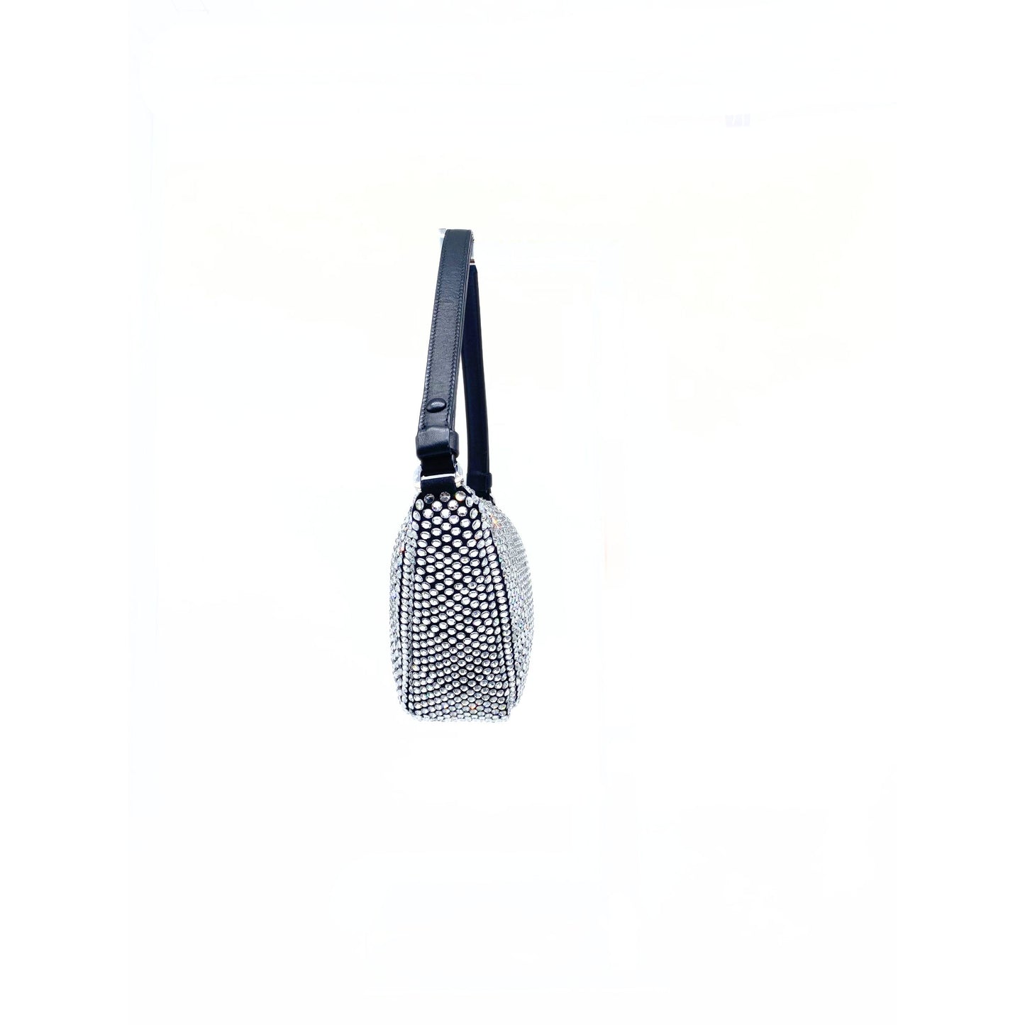 Prada Black Crystal Satin Triangle