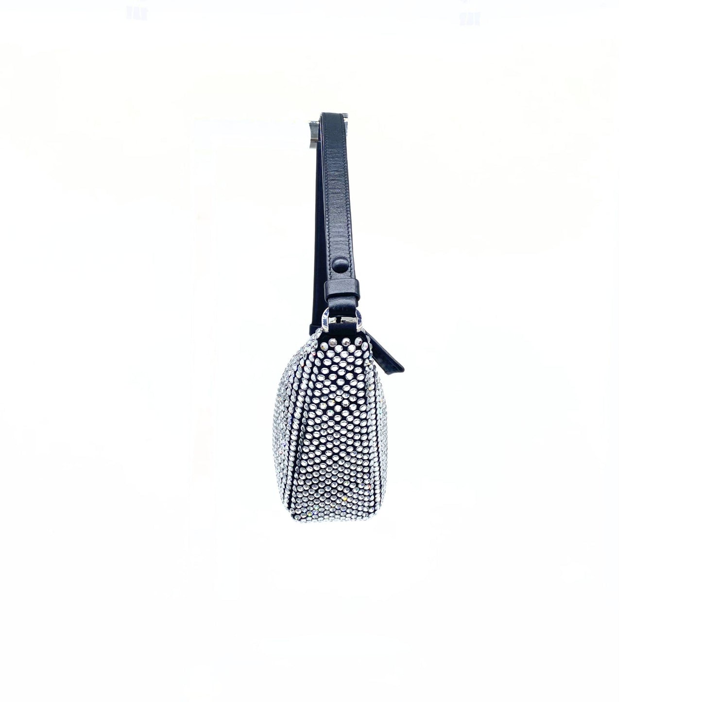 Prada Black Crystal Satin Triangle