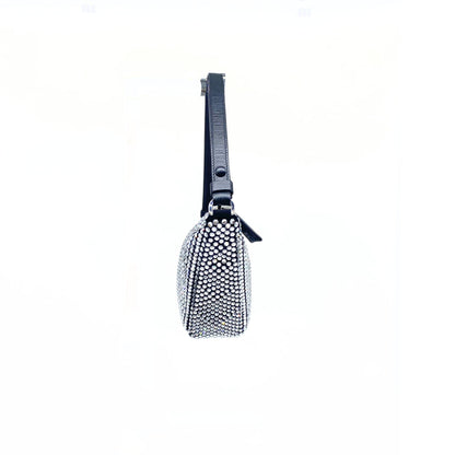 Prada Black Crystal Satin Triangle