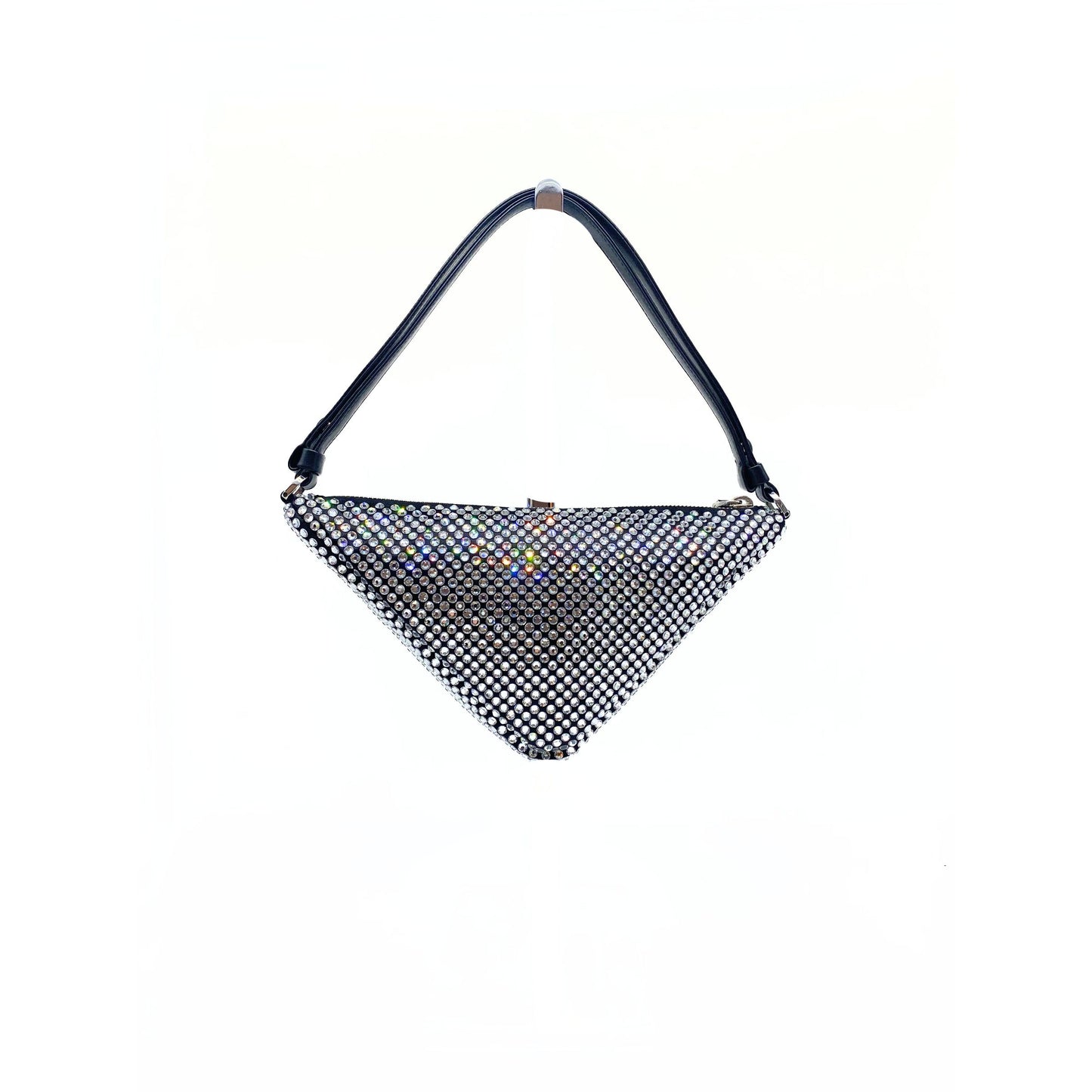 Prada Black Crystal Satin Triangle