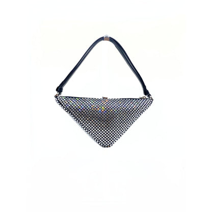 Prada Black Crystal Satin Triangle