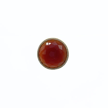 Ippolita Carnelian Medium Ring in 18K Gold with Diamonds