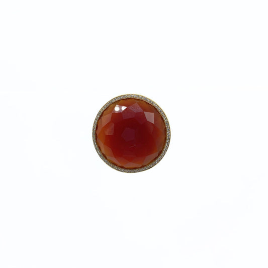 Ippolita Carnelian Medium Ring in 18K Gold with Diamonds