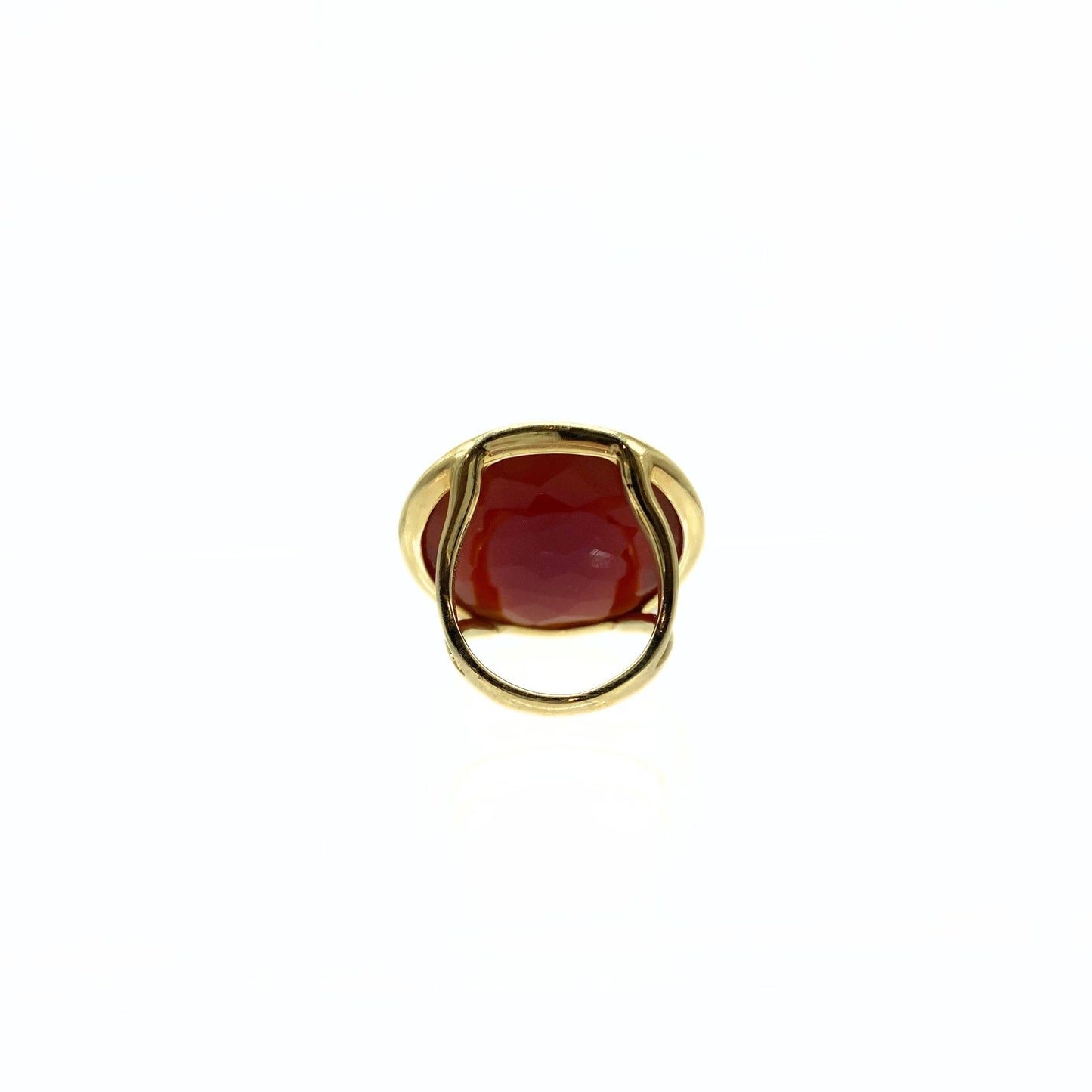 Ippolita Carnelian Medium Ring in 18K Gold with Diamonds