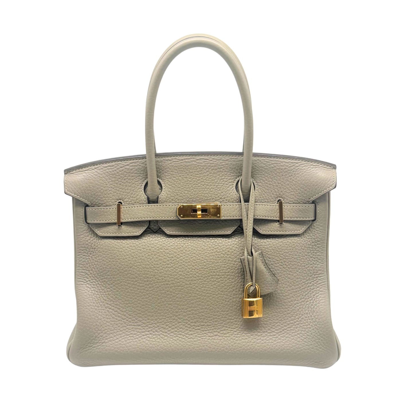 Hermes Birkin 30cm in Sauge Clemence with Gold-tone Hardware