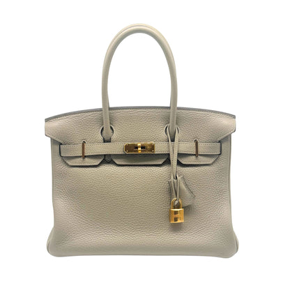 Hermes Birkin 30cm in Sauge Clemence with Gold-tone Hardware