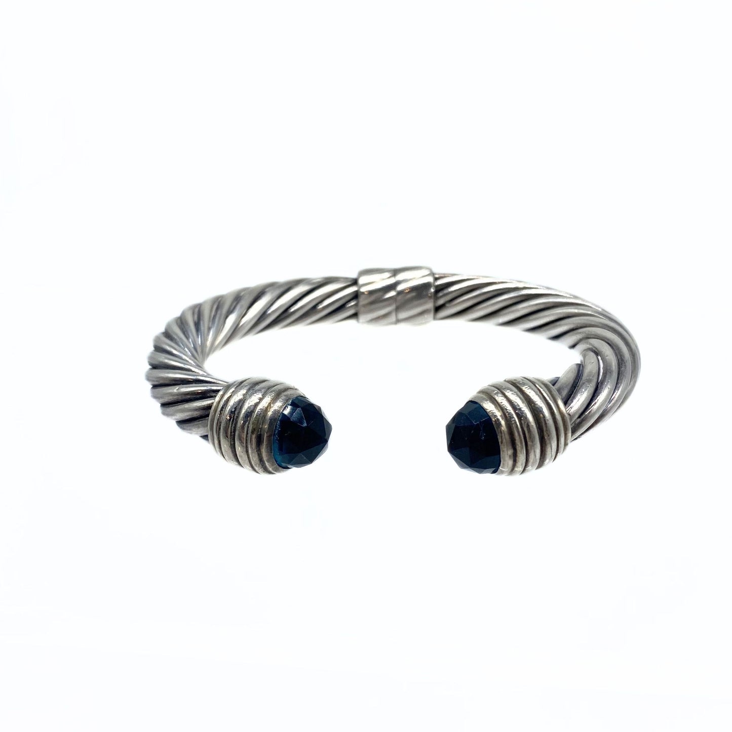 David Yurman Silver Blue Topaz Cable Cuff