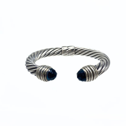 David Yurman Silver Blue Topaz Cable Cuff