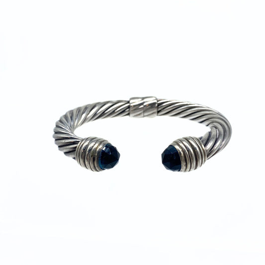 David Yurman Silver Blue Topaz Cable Cuff