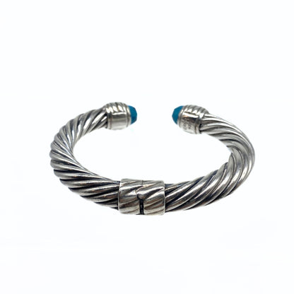 David Yurman Silver Blue Topaz Cable Cuff