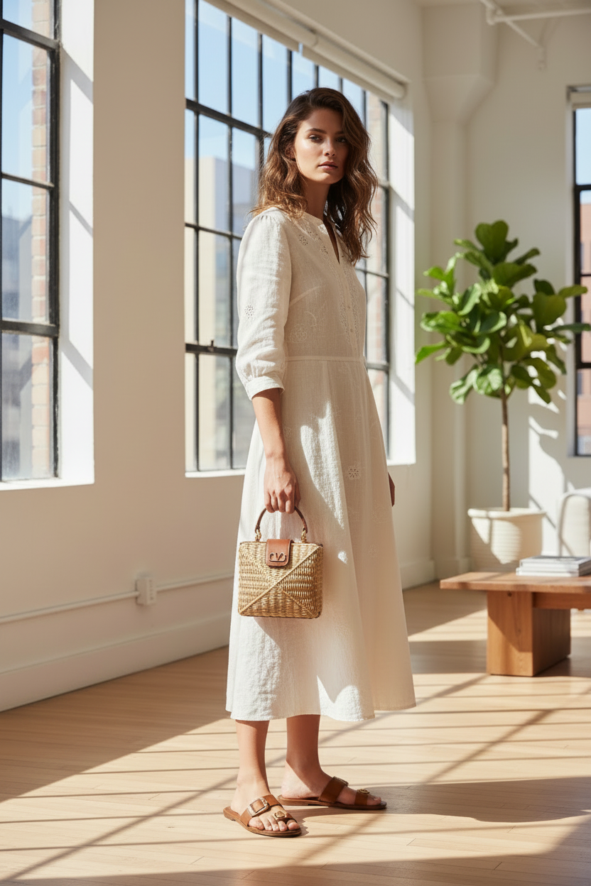 Valentino Stud Wicker Clutch with Crossbody Strap