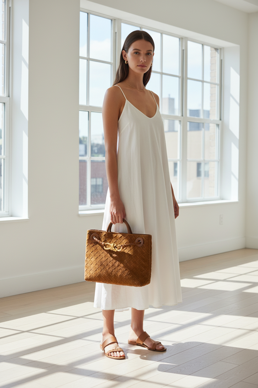 Bottega Veneta Amber Suede Small Andiano Tote