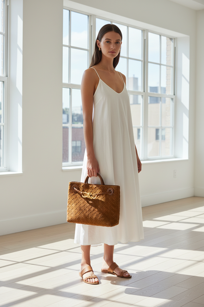 Bottega Veneta Amber Suede Small Andiano Tote