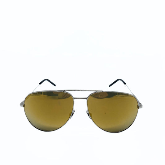 Yves Saint Laurent Silver Aviator Yellow