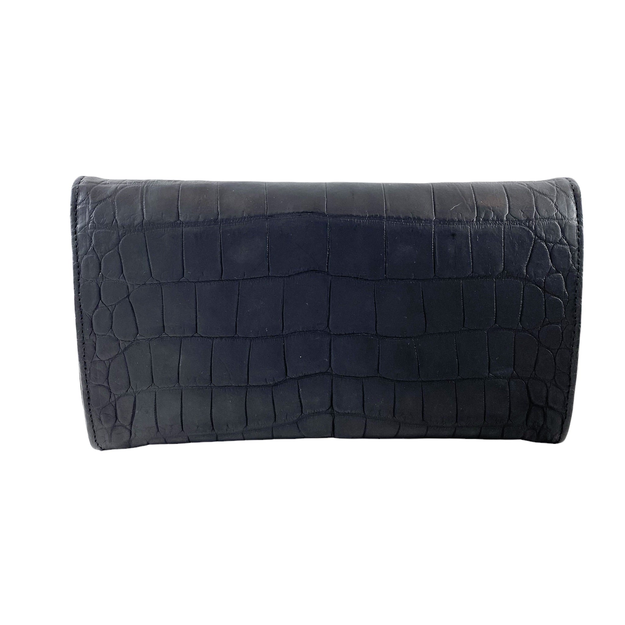 Philip Karto Black Alligator Clutch