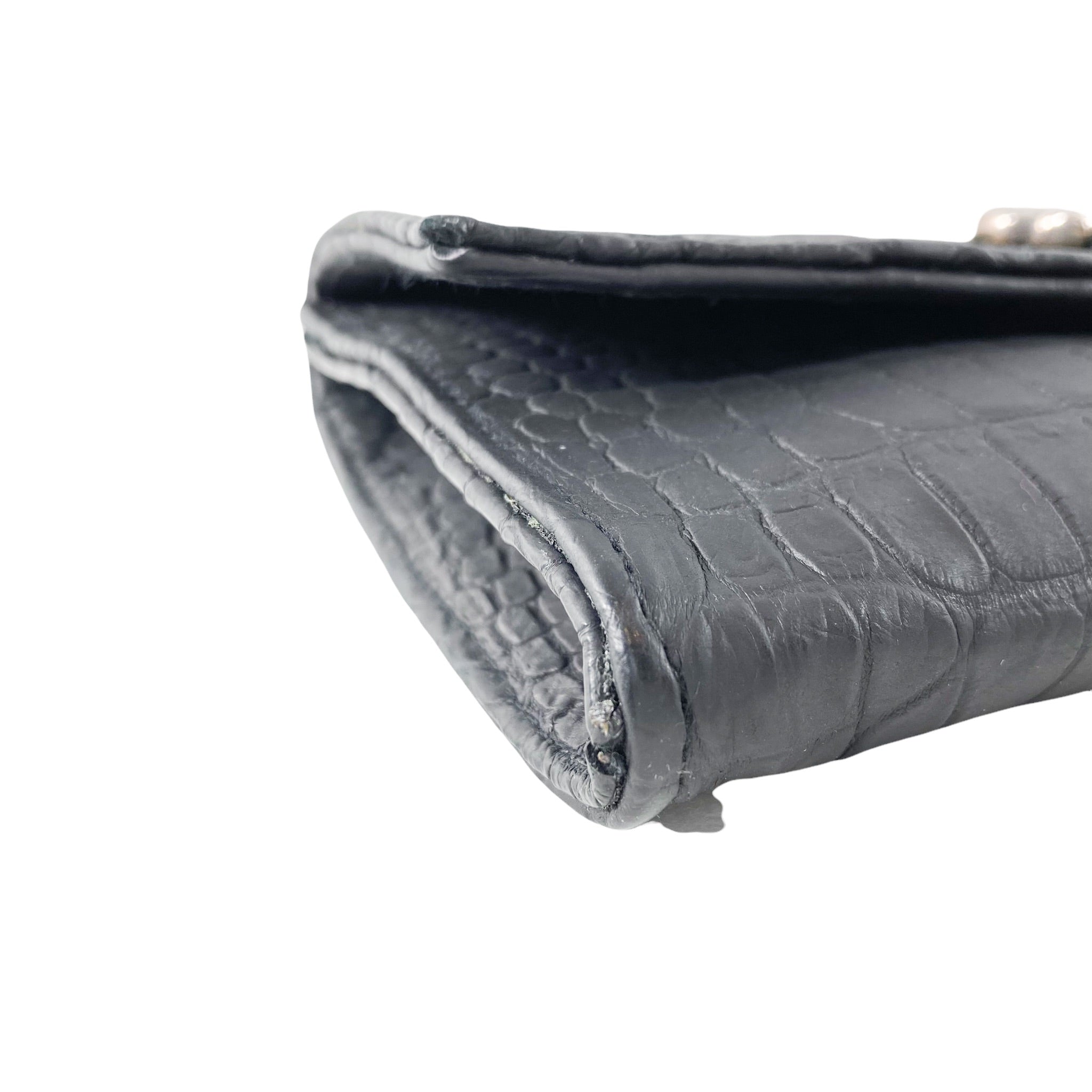 Philip Karto Black Alligator Clutch