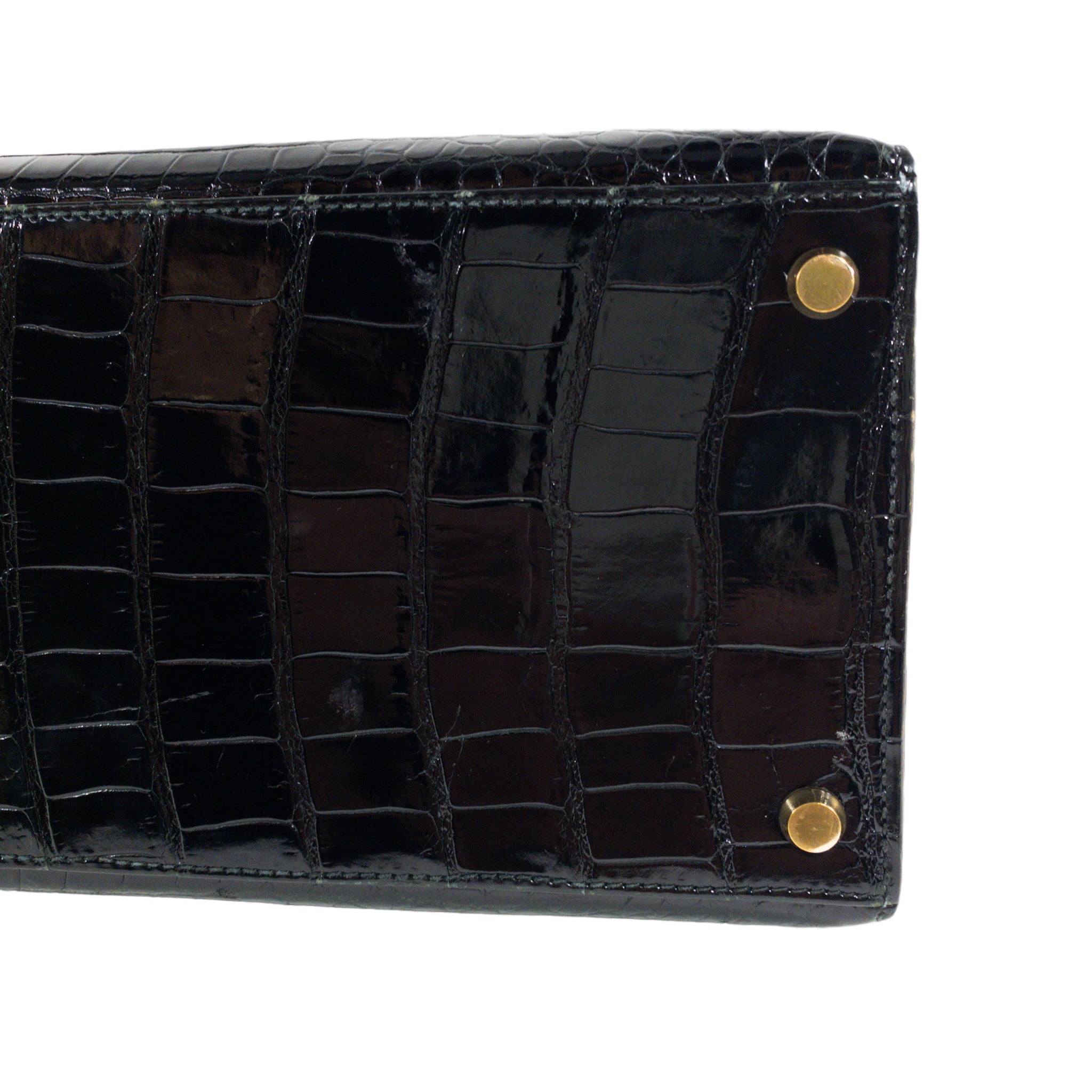 Hermes Vintage Crocodile Black Kelly 35cm GHW