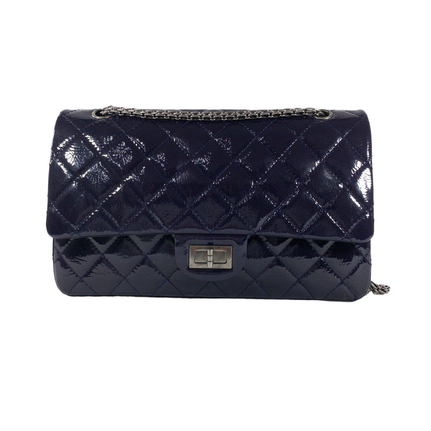 Chanel Purple Patent Leather Reissue 227 RHW