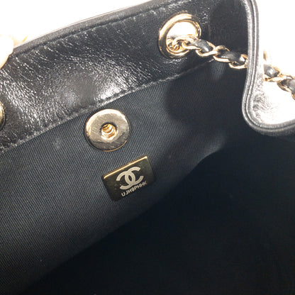 Chanel Black Glazed Leather Mini Duma Backpack GHW