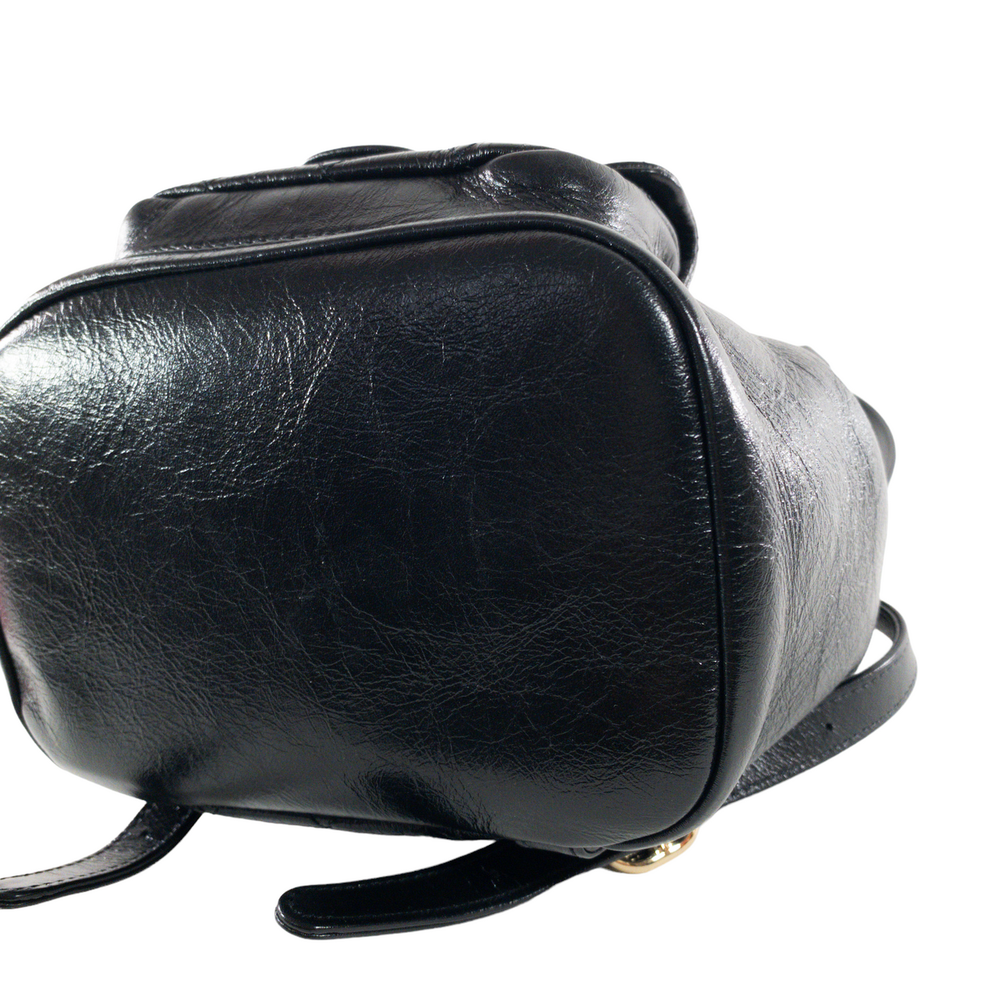 Chanel Black Glazed Leather Mini Duma Backpack GHW