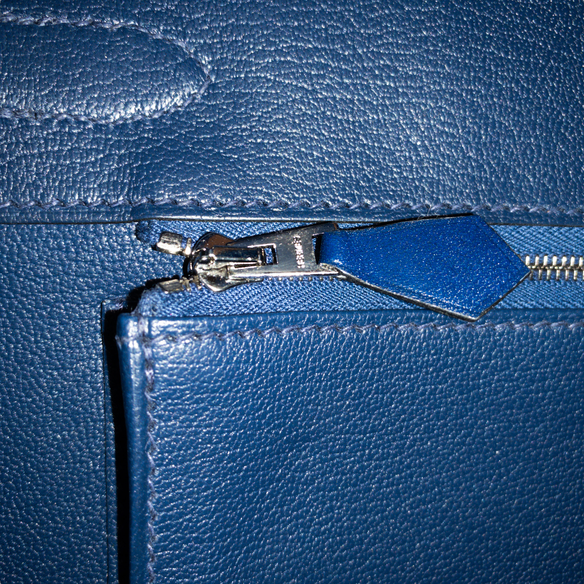 Hermes Blue Sapphire Sellier Birkin 30