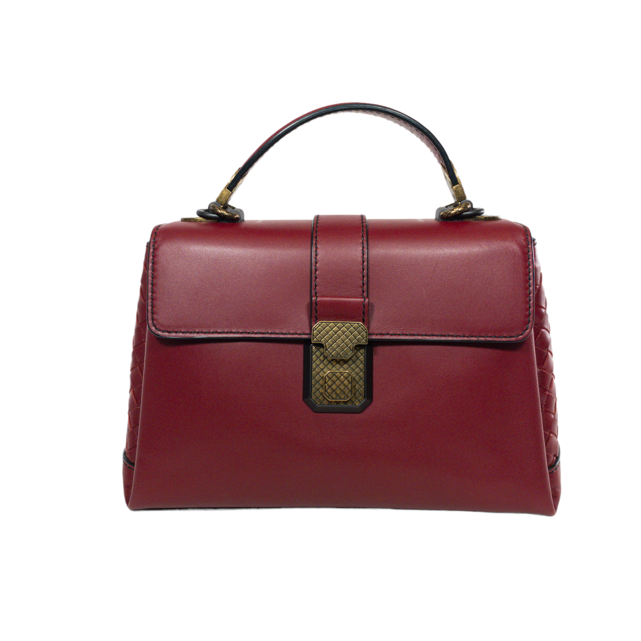 Bottega Veneta Red Intrecciato Top Handle