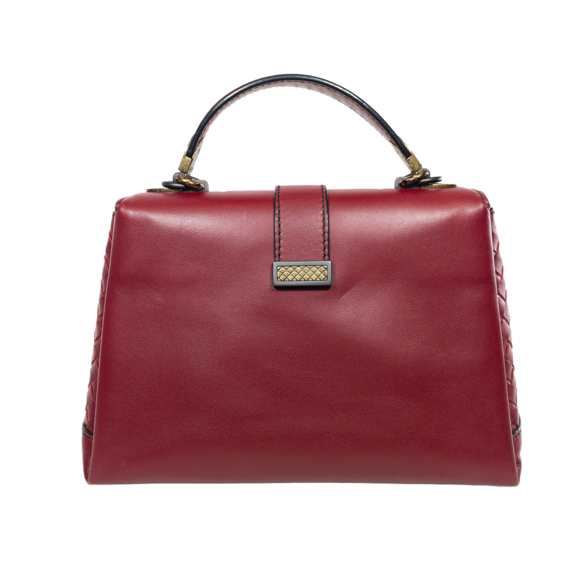 Bottega Veneta Red Intrecciato Top Handle