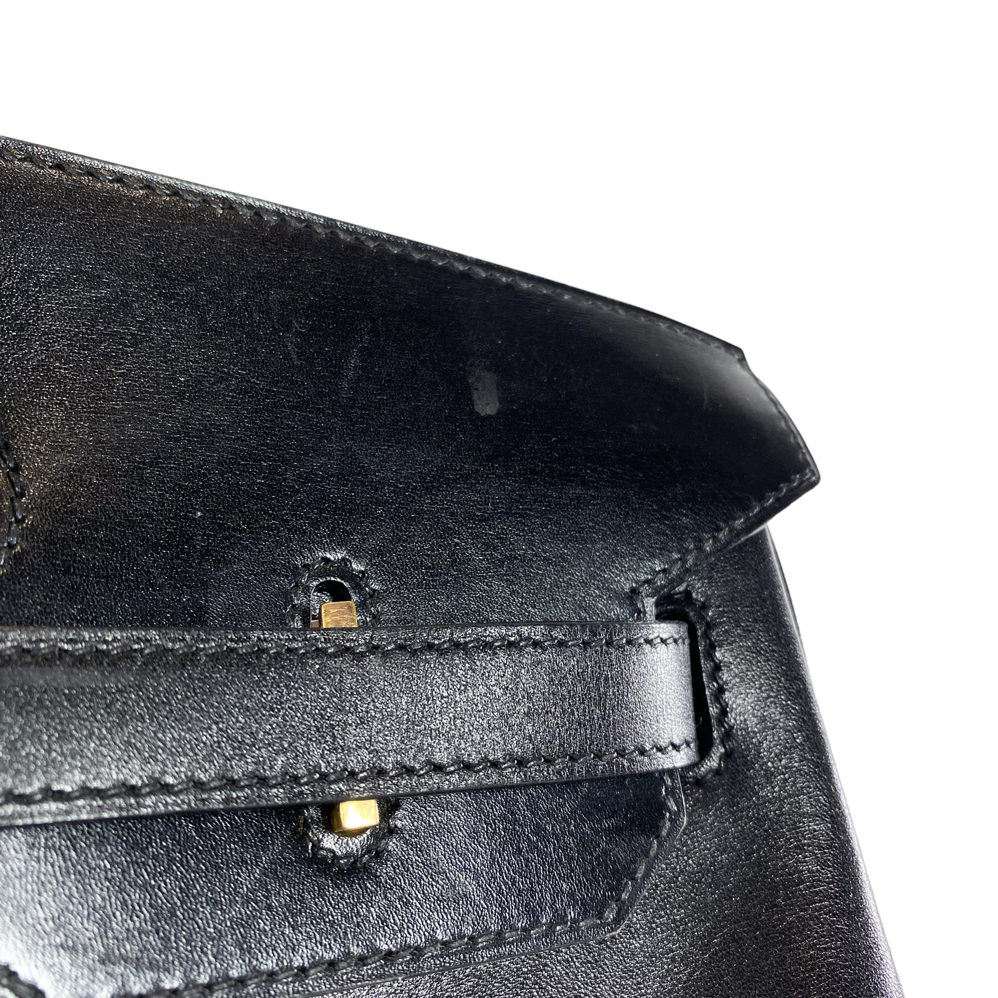 Hermes Vintage Black Birkin 35 Box Leather GHW