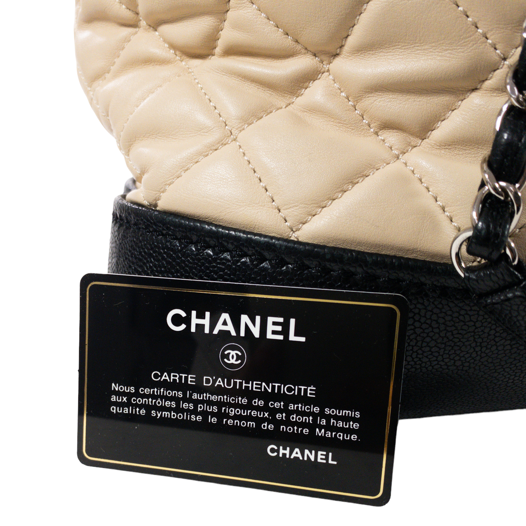 Chanel Beige Drawstring Shopper Tote