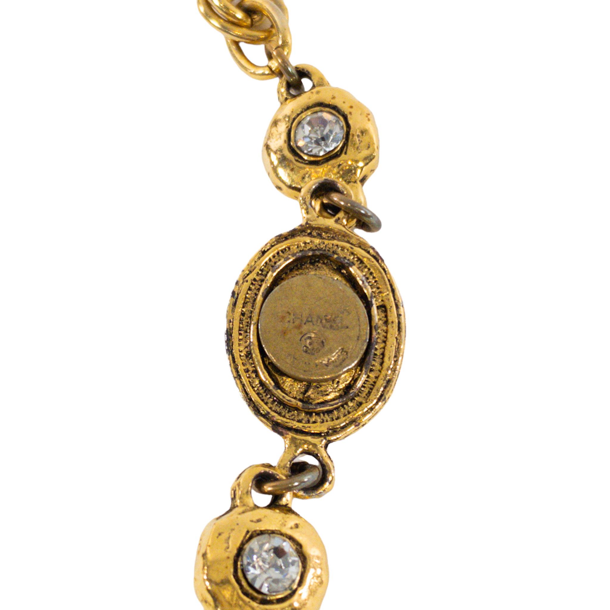 Chanel Vintage Chain Necklace with Stones