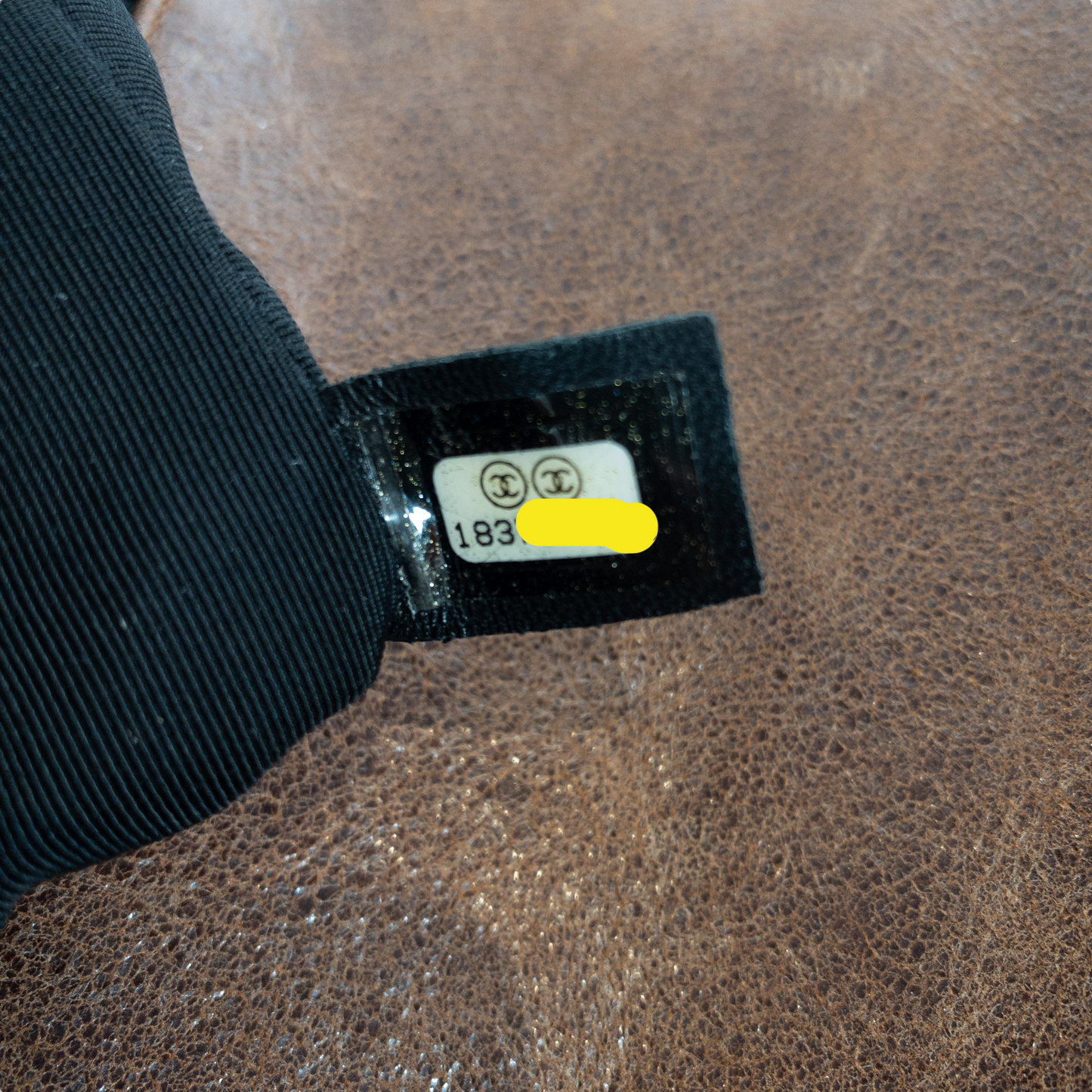 Chanel Diamond Tufted Brown Distressed Leather XL Boy RHW