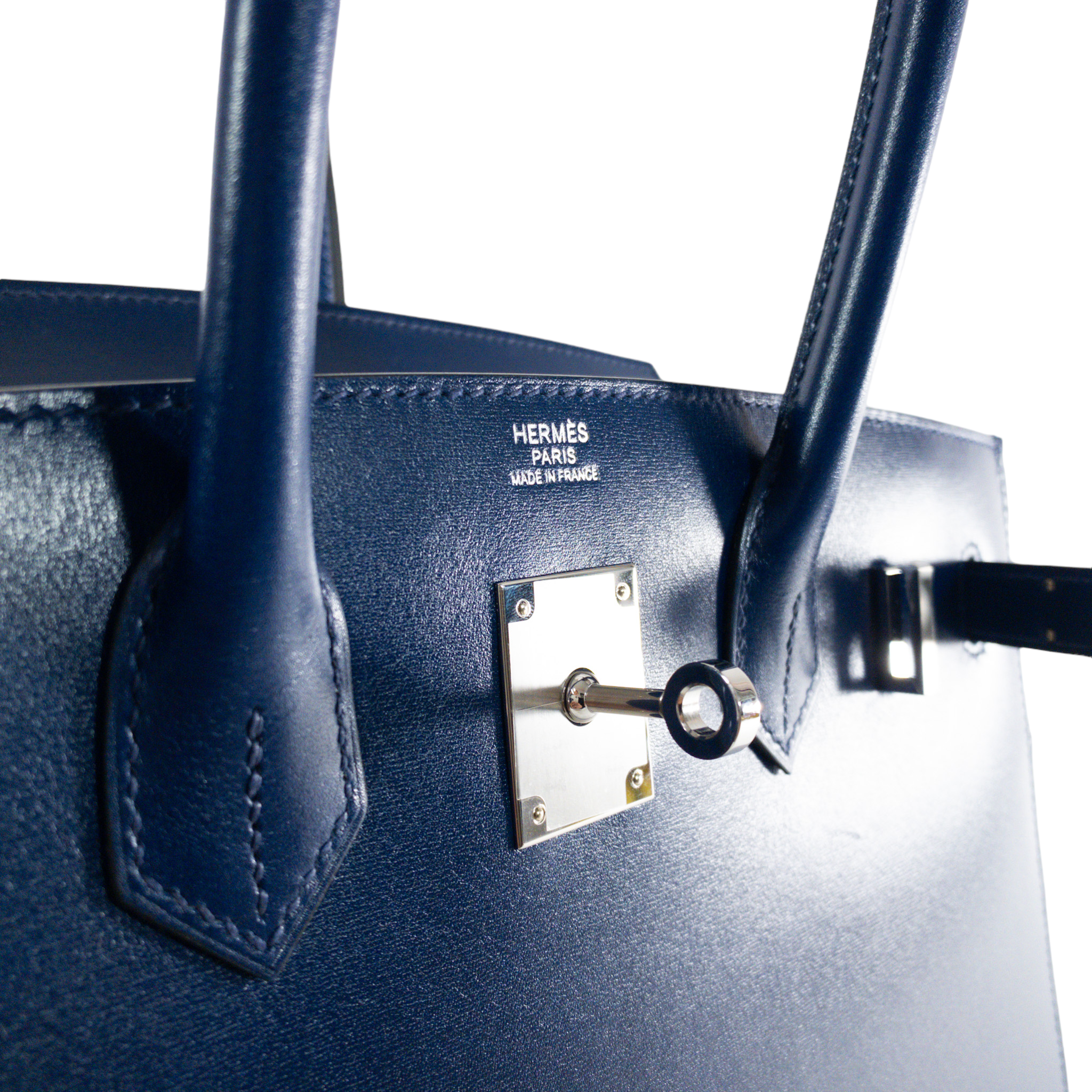 Hermes Blue Sapphire Sellier Birkin 30