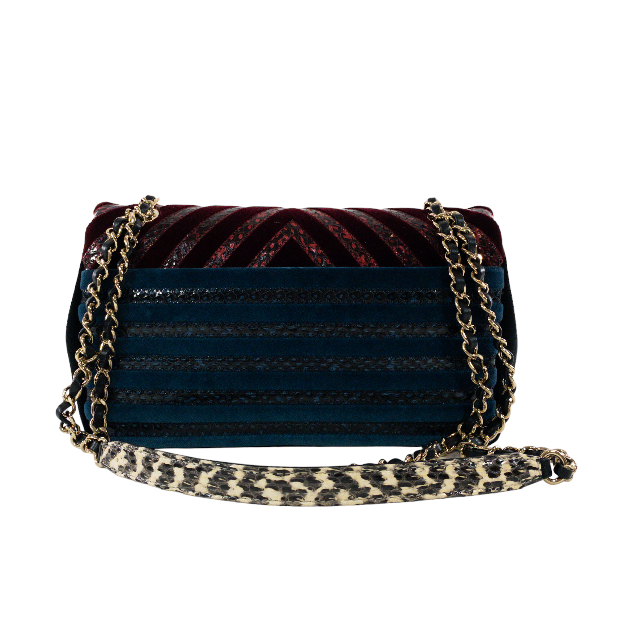 Chanel Velvet Python Chevron Limited Edition Flap Bag