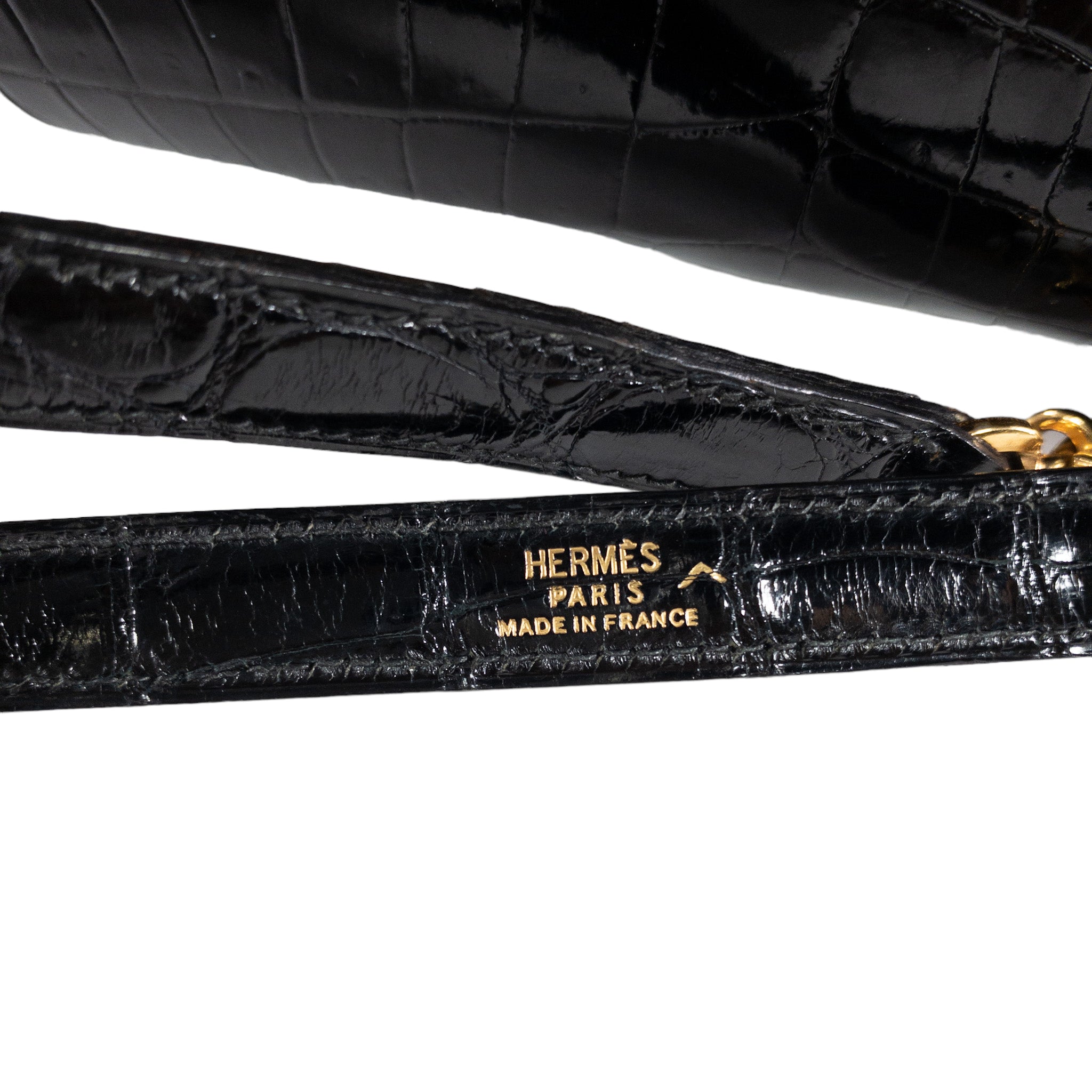 Hermes Vintage Crocodile Black Kelly 35cm GHW