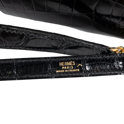 Hermes Vintage Crocodile Black Kelly 35cm GHW