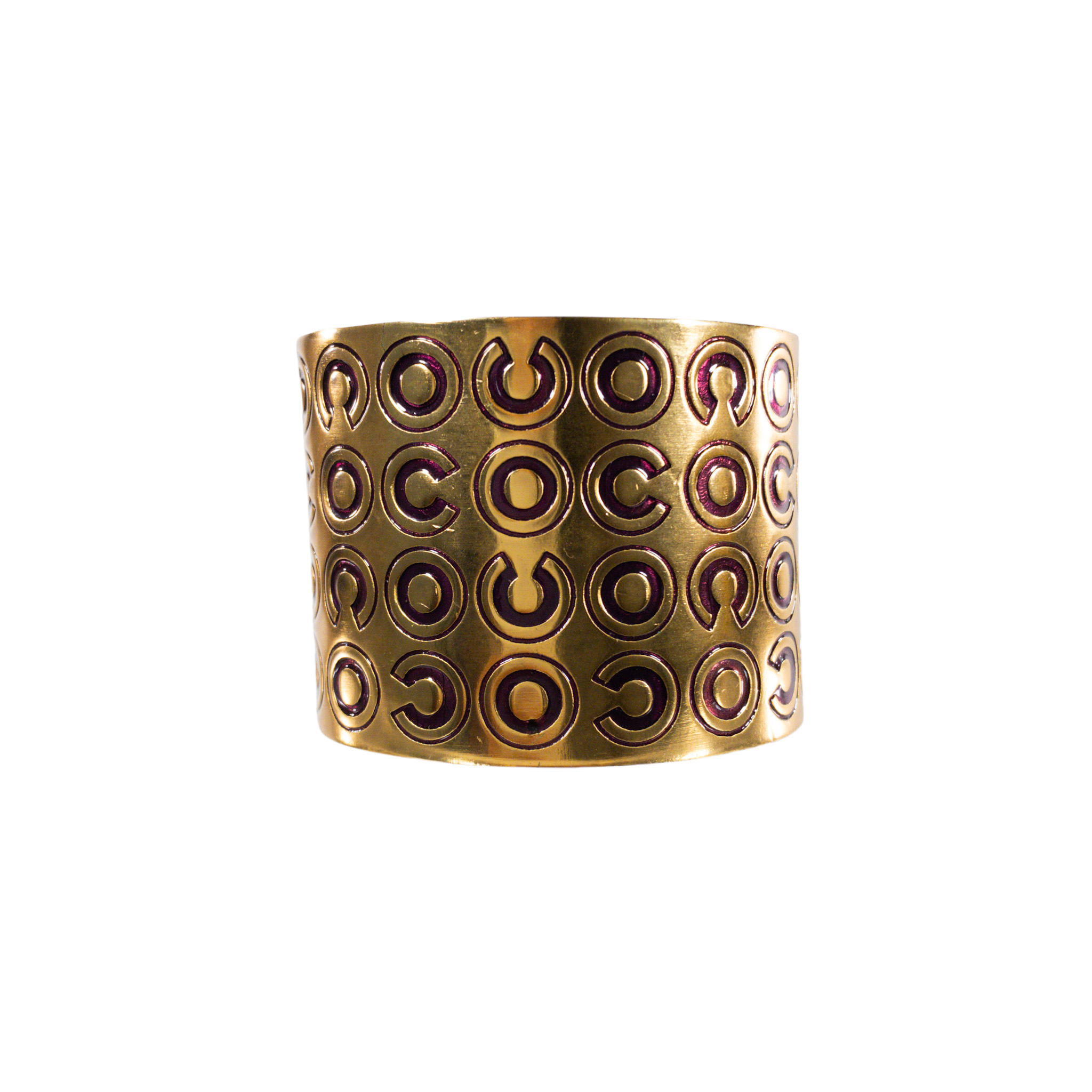 Chanel Gold / Burgundy Coco Cuff