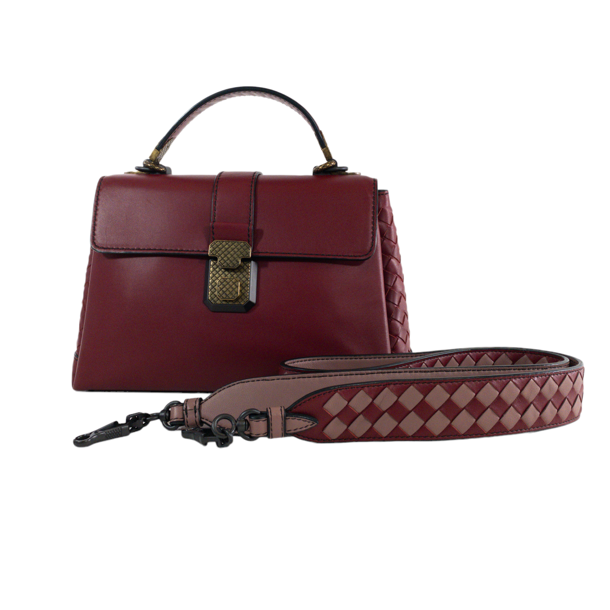 Bottega Veneta Red Intrecciato Top Handle