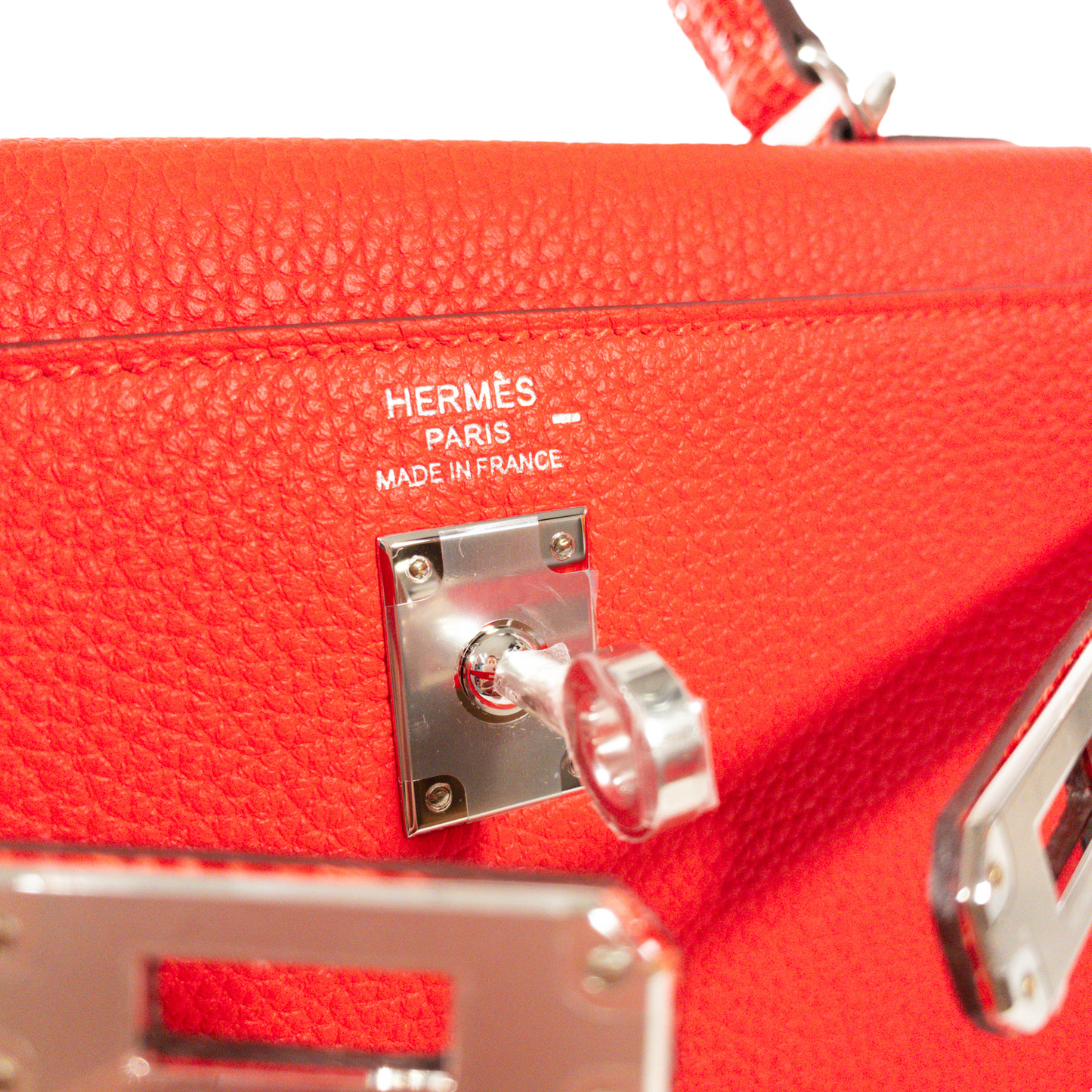 Hermes Poppy/Capucine Kelly 25 Touché PHW