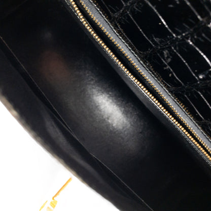 Hermes Vintage Crocodile Black Kelly 35cm GHW