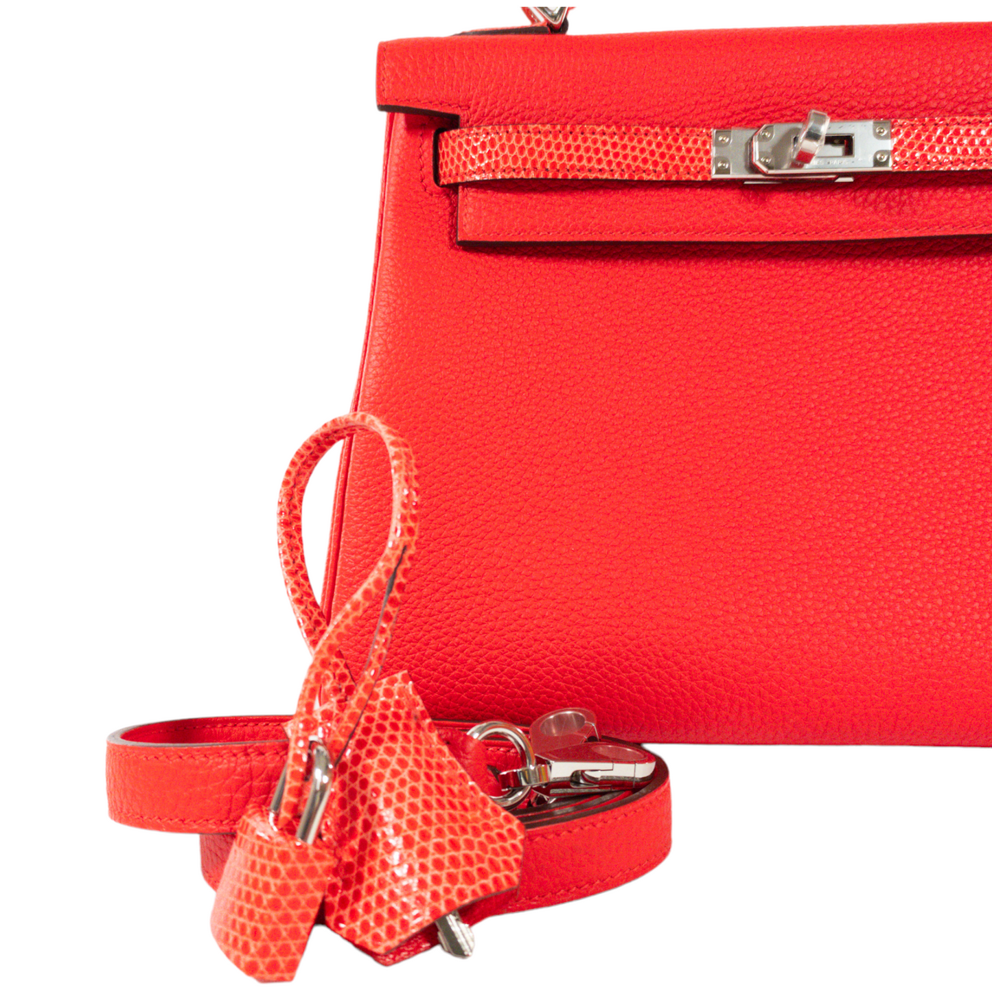 Hermes Poppy/Capucine Kelly 25 Touché PHW