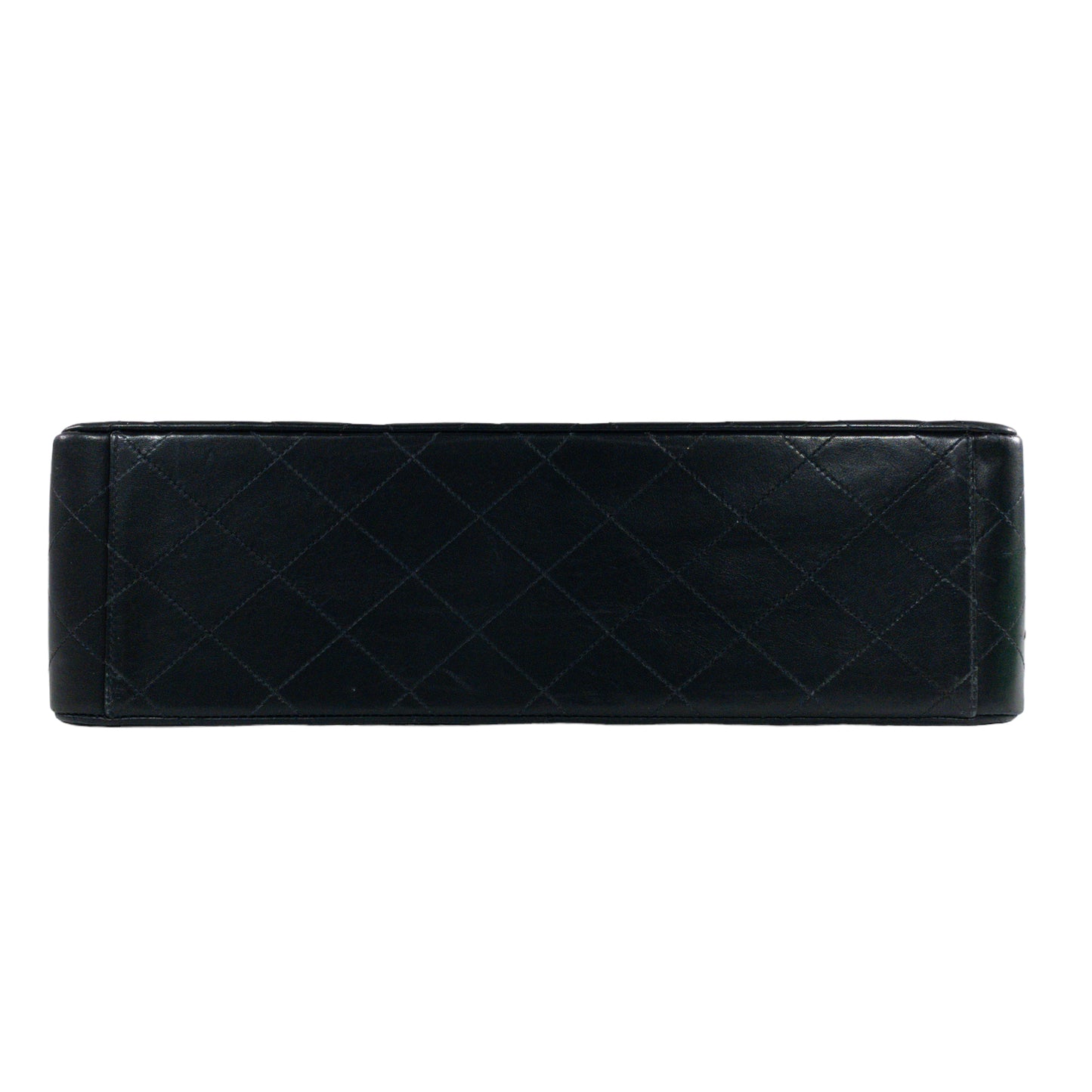 Chanel Vintage Black Lambskin Maxi Single Flap Classic