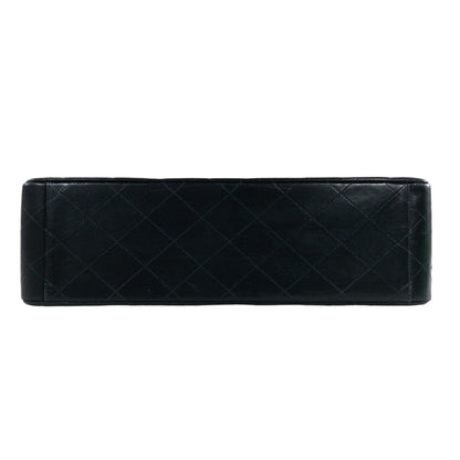 Chanel Vintage Black Lambskin Maxi Single Flap Classic