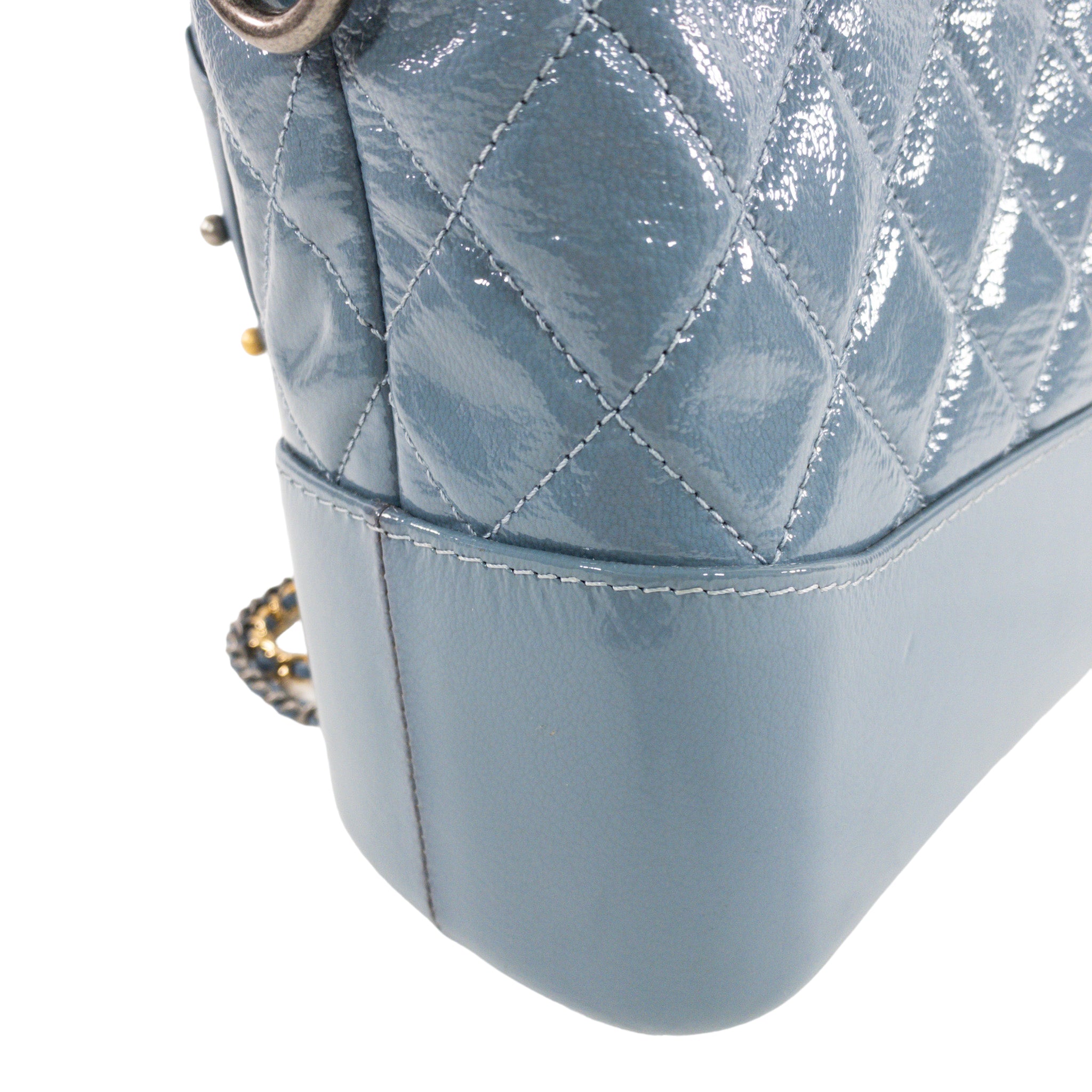 Chanel Gabrielle Hobo Bag Small Dark Blue in Goatskin with Silver