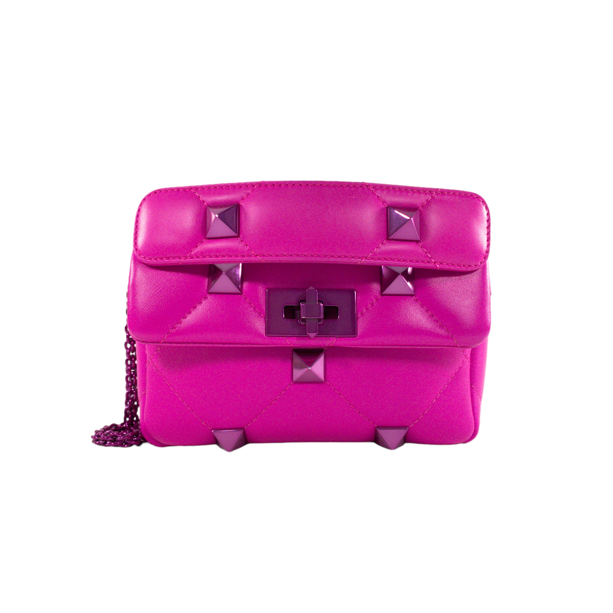 Valentino Fluo Pink Small Roman Stud Flap Bag – Consign of the Times ™