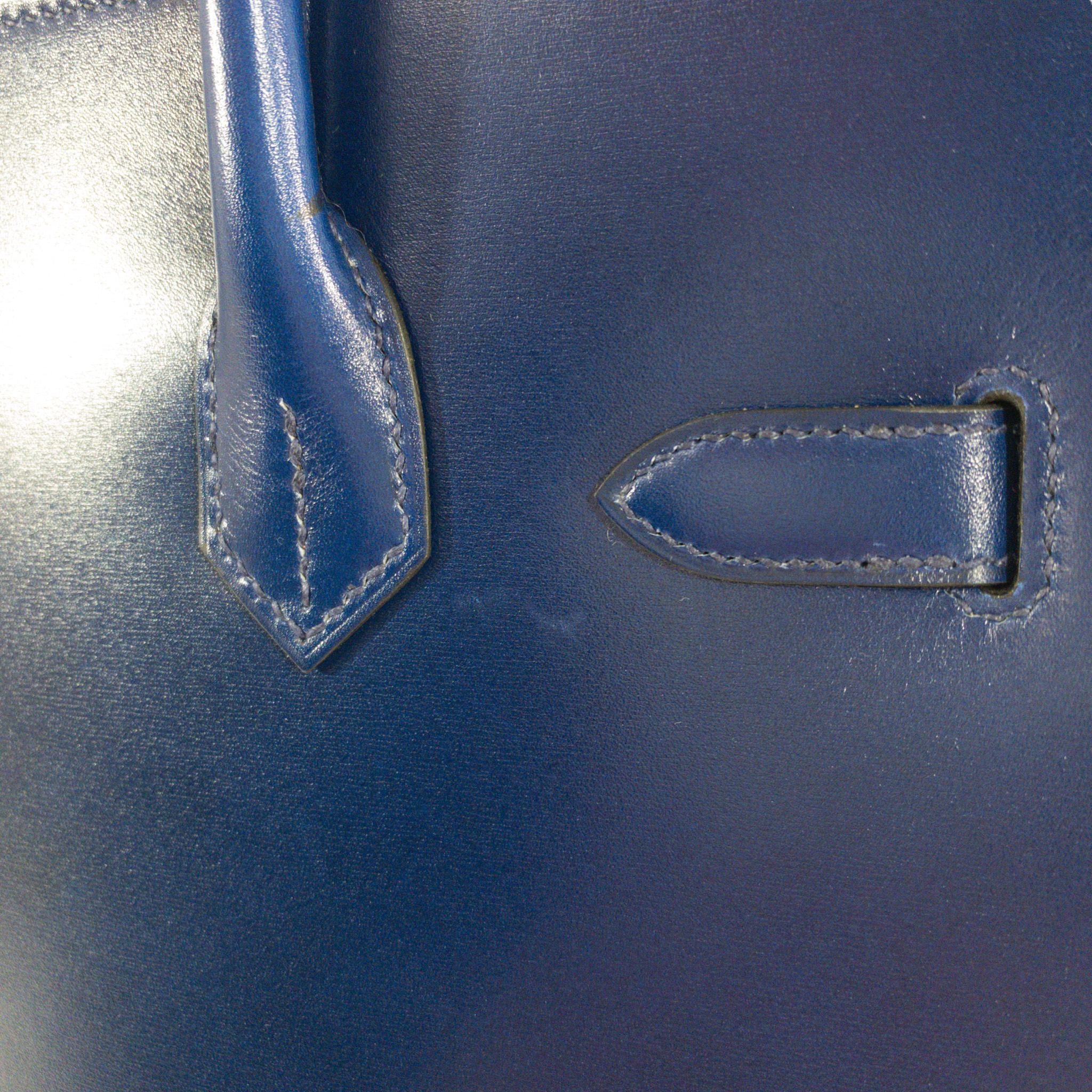 Hermes Blue Sapphire Sellier Birkin 30