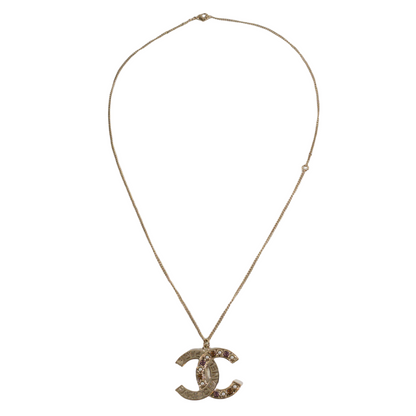 Chanel Paris Gold CC Necklace with Stones