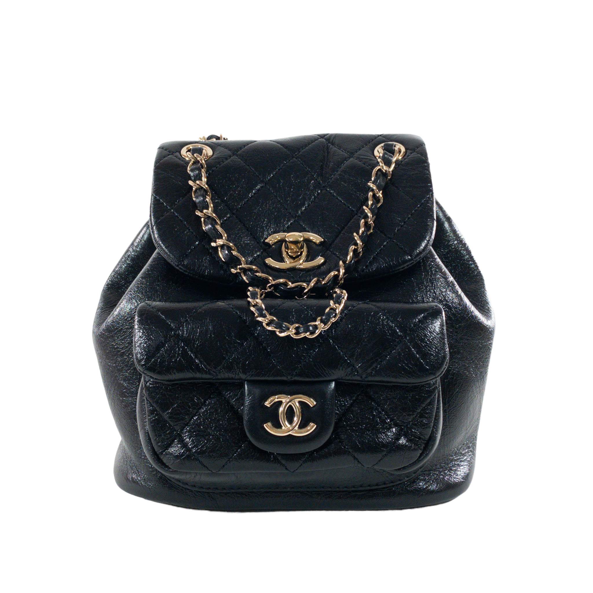 Chanel Black Glazed Leather Mini Duma Backpack GHW – Consign of