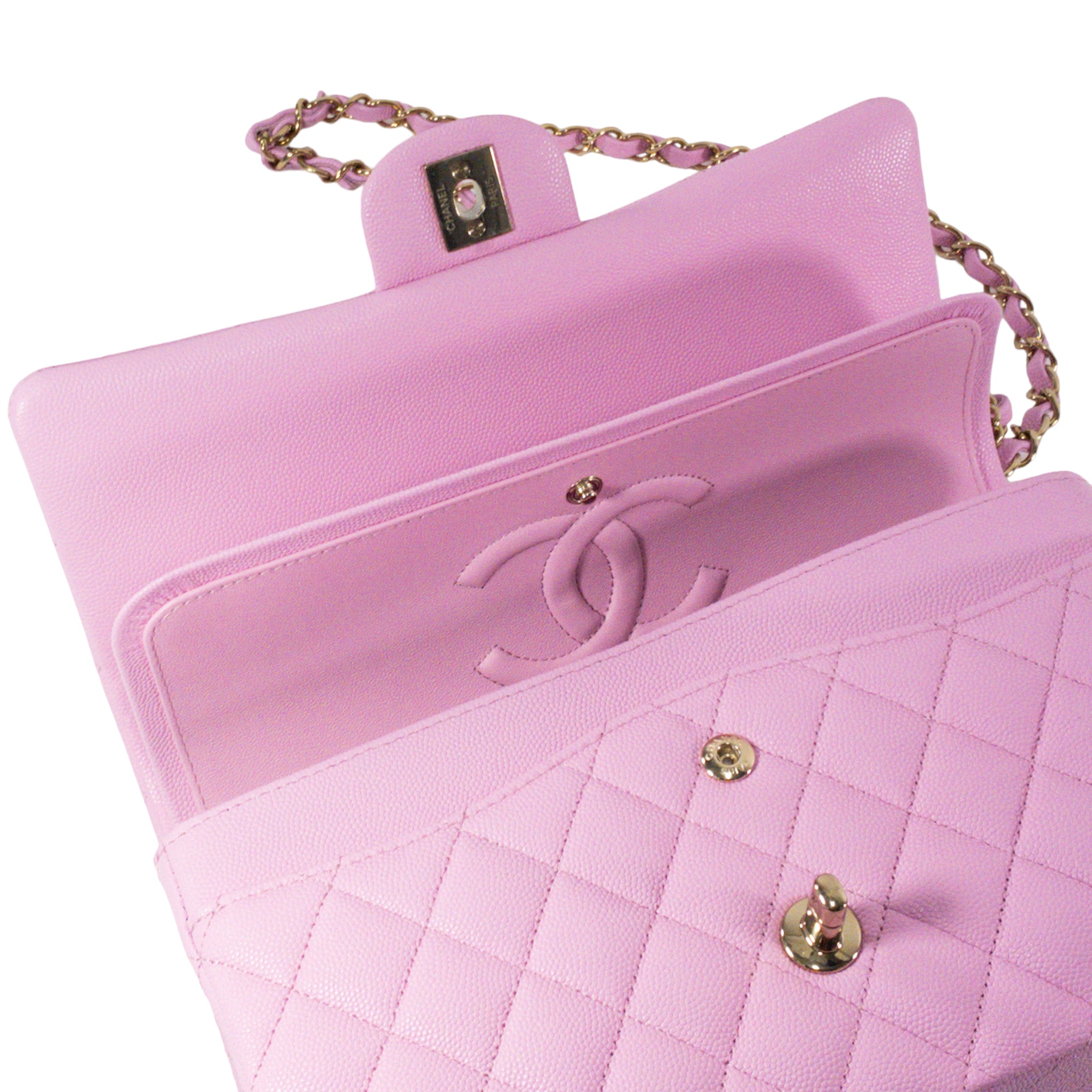 Chanel Pink Caviar Medium Flap GHW